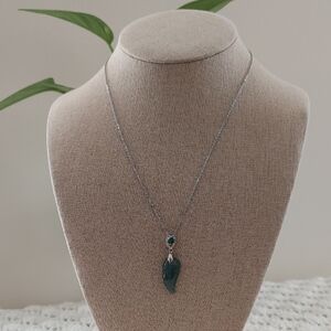 Elegant Silver and Jade Pendant Necklace